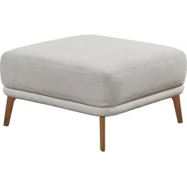 Schöner Wohnen SCHÖNER WOHNEN-Kollektion Hocker Pearl - 5 Jahre Hersteller-Garantie, auch in Bouclé, Passend zur Serie Pearl, B/T/H: 80/80/45 cm, Füße Massivholz grau