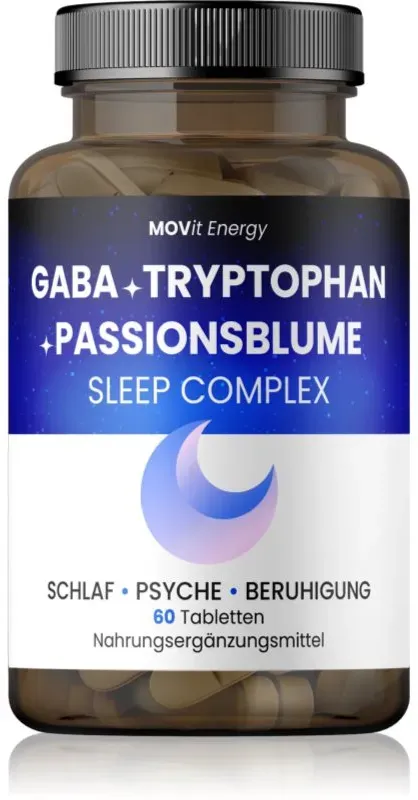 Movit Energy Sleep Complex GABA + Tryptophan + Passionsblume Tabletten zur Förderung von Schlaf und Regeneration 102 g