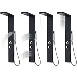 vidaXL Duschpaneel-System Aluminium Mattschwarz