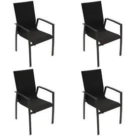 DEGAMO FARO Stapelsessel 56 x 65 x 96 cm grau/schwarz 4 St.