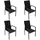 DEGAMO FARO Stapelsessel 56 x 65 x 96 cm grau/schwarz 4 St.
