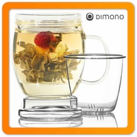 400ml Teebereiter Teamaker Teekanne mit Teefilter Teesieb aus Borosilikat-Glas