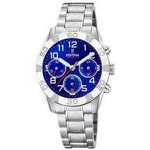 Festina Junior Collection 36,0mm Edelstahlgehäuse blau Silikonarmband silber