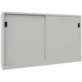 Pavoy Schiebetürenschrank Stahl 1200x2000x400 mm Silber 4 Böden verzinkt