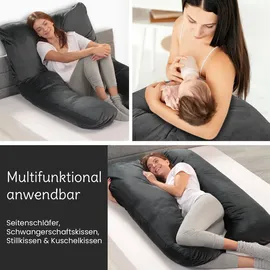 eloneo Bestschlaf Multifunktions-Körperkissen, Anthrazit
