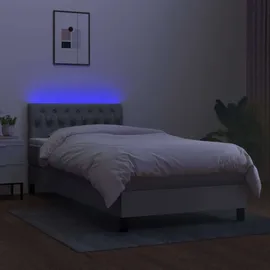 vidaXL Boxspringbett 90 x 200 cm Hellgrau