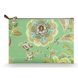 Pip Studio Charly Kosmetiktasche flach medium Matata grün 24x1x15.5cm