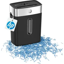 HP OneShred 8CC Black, Aktenvernichter, Sicherheitsstufe P-4, Cross Cut, 8 Blatt, 2826, schwarz/Silber, Partikelschnitt