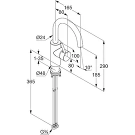 Kludi BOZZ Einhandmischer Mattschwarz