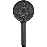 Wenko Duschkopf Mod. Softwater Ø12 cm, schwarz, ABS-Kunststoff, 3 Strahlarten, kalkfrei, wassersparend
