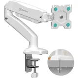 ONKRON Monitor Tischhalterung für 13-32 Zoll, bis 8 kg, Gasdruckfeder, VESA 75x75 & 100x100, schwenkbar, neigbar, drehbar, Weiß G80-W