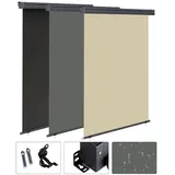 MuCoLa Windschutz Senkrechtmarkise 140 x 140 cm grau Aluminium