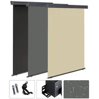 MuCoLa Windschutz Senkrechtmarkise 140 x 140 cm grau Aluminium