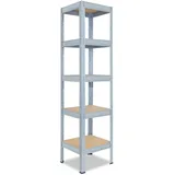 shelfplaza PRO 180x30x30 cm Schwerlastregal in verzinkt mit 5 Böden und 200 kg Traglast pro Boden