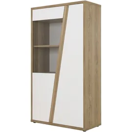 Gami Highboard EPURA 109 x 45 x 191 cm Braun/Weiß