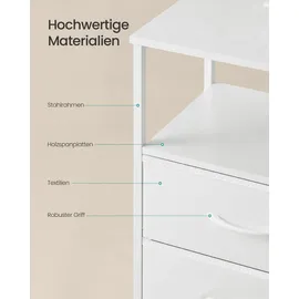 Songmics BELLAH Kollektion - Nachttisch mit Ladestation, Beistelltisch mit App-gesteuerter, einstellbarer LED-Beleuchtung, 1 offenes Fach