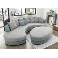 Home affaire Ecksofa Lazio modern und bequem, schmale Armlehnen, tolle Detailverarbeitung, zwei verschiedene Fußfarben wählbar silberfarben 255 cm x 94 cm x 160 cm