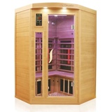 Dewello Infrarotkabine Infrarotsauna LAKEFIELD PRO Hemlock-Zeder 120cm x 120cm inkl. Vollspektrumstrahler, Bodenstrahler