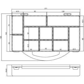 InLine InLine® Kleinteilebox, 11 Fächer, Abmessungen: 271x186x40mm, transparent