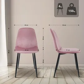 CLP Esszimmerstuhl Maryam, rosa/Samt