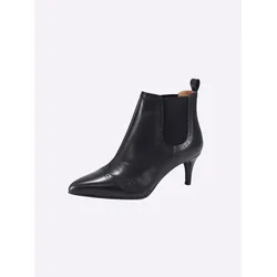 Stiefelette HEINE, Damen, Gr. 42, schwarz, Glattleder, Leder, feminin, Schuhe