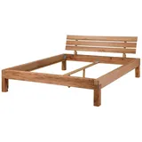 MASSIVMOEBEL24.DE Balkenbett Wildeiche 140x200x88,5 natur geölt KRAKAU 201