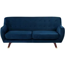 3-Sitzer Sofa Samtstoff marineblau BODO