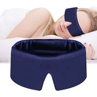 ACWOO Schlafmaske Augenmaske, Seiden Seitenschläfer Schlafbrille, Hautfreundlich Atmungsaktiv Augenmaske, Schlafmasken mit Verstellbarer Klettverschluss für Nachtschlaf, Reisen und Nickerchen (Blau)