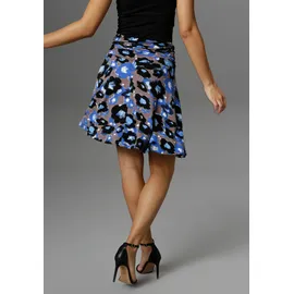 Aniston SELECTED Sommerrock Damen Floral Blau/Braun/Schwarz 42