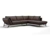 Sofanella Ecksofa Leder ESTELLA, Eckcouch, Ecksofa, Sitzecke, Polsterecke, Leder Sofas, Ledersofa braun