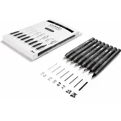 COPIC® Multiliner Fineliner schwarz 0.05 + 0.1 + 0.3 + 0.5 + 0.8 + 1.0 + BS + BM mm, 8 St.