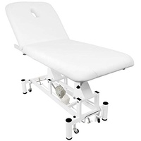 Activeshop Kosmetikliege Massageliege Massagetisch Massagestuhl Cosmetic Chair Elektrish 684a mit 1 Motor Weiss bis 200 kg belastbar Premium-PU-Leder