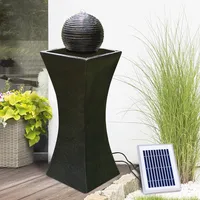 Solar Gartenbrunnen Brunnen Zierbrunnen Zimmerbrunnen Springbrunnen Brunnen mit LED-Licht und Li-Ion-Akku Wasserfall Wasserspiel (Solar Gartenbrunnen ELEGANTIA mit Led Licht)