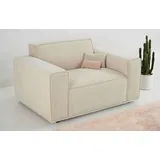 Home Affaire Loveseat HOME AFFAIRE "Avelin, 1.5 Sitzer, 140 cm, Chenille, Struktur-Boucle", beige, B:140cm H:75cm T:96cm, 100% polyester, Sessel, mit Wellenunterfederung, Kedernaht, bodentief, Skandi-Design