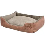 vidaXL Hundebett mit Kissen PU Kunstleder Größe XXL Beige