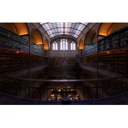 Fototapete PAPERMOON "Photo-Art JESUS M GARCIA, RIJKSMUSEUM-BIBLIOTHEK", bunt, B:5,00m L:2,80m, Vlies, Tapeten