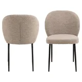 VCM 2er Set Actona Stuhl Patricia Stoff Beige