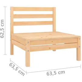 vidaXL Garten-Lounge-Set 4-tlg. Kiefer Massivholz braun