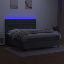 vidaXL Boxspringbett 180 x 200 cm Dunkelgrau