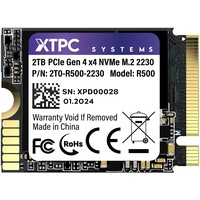 XTPC Systems 2TB R500 M.2 2230 NVMe PCIe SSD Gen 4.0x4 einseitiges Laufwerk, 7400 MB/s Lesen, 6500 MB/s Schreiben (Upgrade für Steam Deck, ROG Ally)