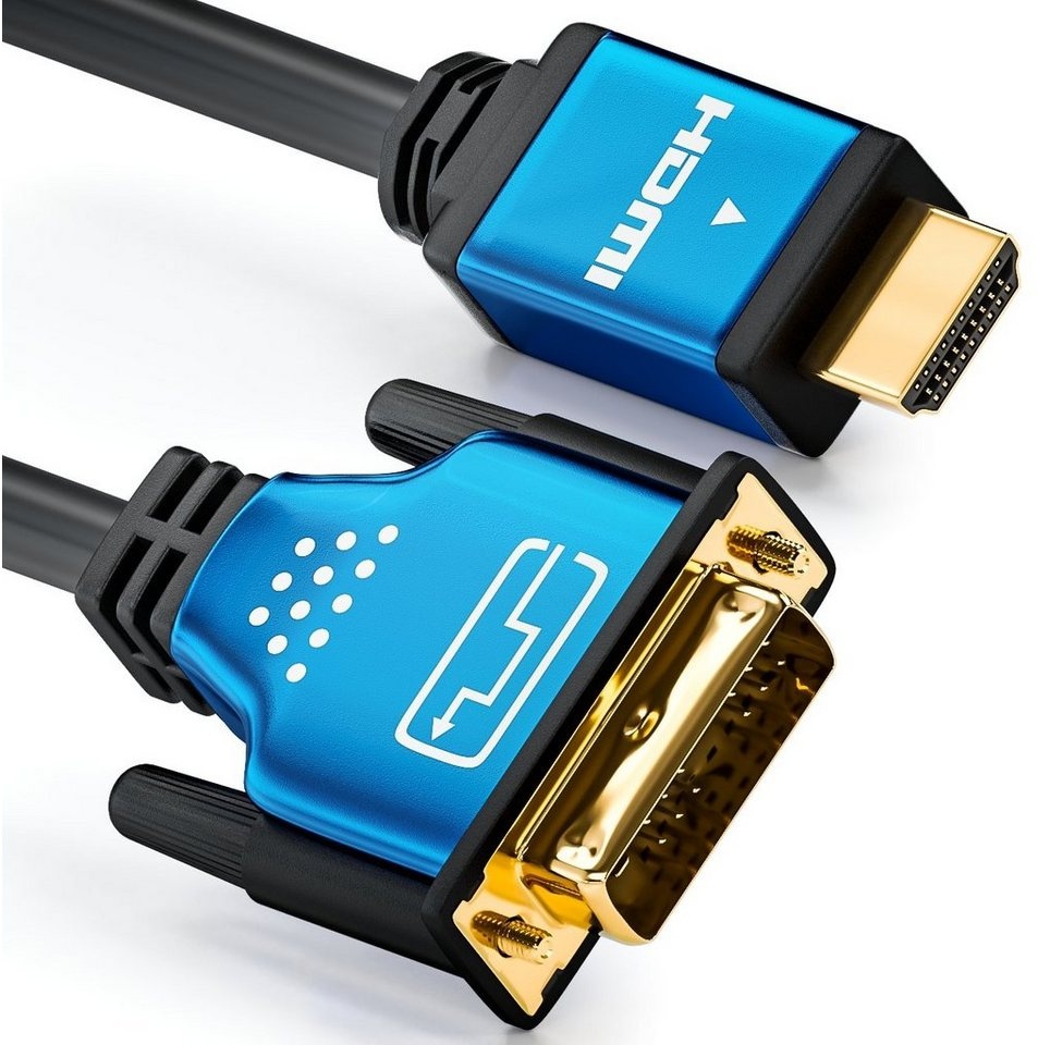 deleyCON deleyCON Premium HQ HDMI zu DVI Kabel High Speed - [1,5m] HDMI-Kabel
