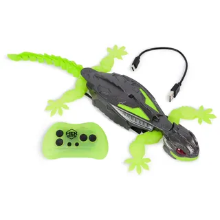 Hex Bots - Wall Crawler Gecko, ferngesteuerter Gecko, der an Wänden und Decken entlang krabbelt, mit leuchtenden LED-Augen, einfach per Fernbedienung zu steuern, realistische Bewegungen, ab 4 Jahren