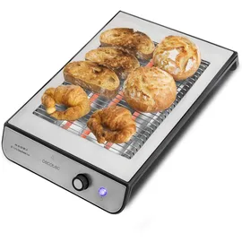 Cecotec Turbo Easy Toast Inox Flachtoaster. 3 Quarzheizkörper, 6 Leistungsstufen, Krümelschublade, Kabelaufwickler , Edelstahl-Finish, 900 W.