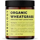 Erbology Bio Weizengras Pulver 90g - 45 Portionen - Körperreinigung und Darmgesundheit unterstützend - Reich an Chlorophyll und Eisen - Nachhaltig in Europa angebaut - Kleine Charge - Vegan - GMO-Frei