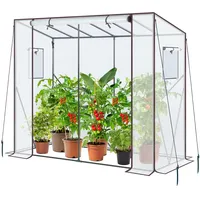 Ohuhu Gewächshaus Tomatengewächshaus für Pflanzen 200x77x170 cm | Stabil & Winterfest | UV Stabilisierte | Begehbares Foliengewächshaus Tomatenhaus mit PE-Abdeckung für Garten & Balkon