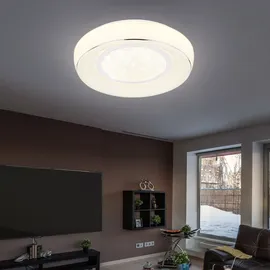 ETC Shop LED Kristall Decken Leuchte 1 rund weiß