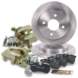 Atec 2x Bremsscheibe +Beläge +Bremssättel Hinterachse für Ford