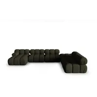 Micadoni Ecksofa Bellis, modular Panorama 7-Sitzer grün