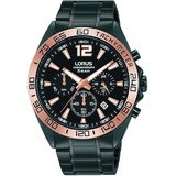 Lorus Sport Herren-Uhr Chronograph mit Titankarbidauflage und Metallband RT336JX9