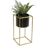 DanDiBo Ambiente Blumenhocker mit Topf 24 x 45 x 24 cm Gold Schwarz